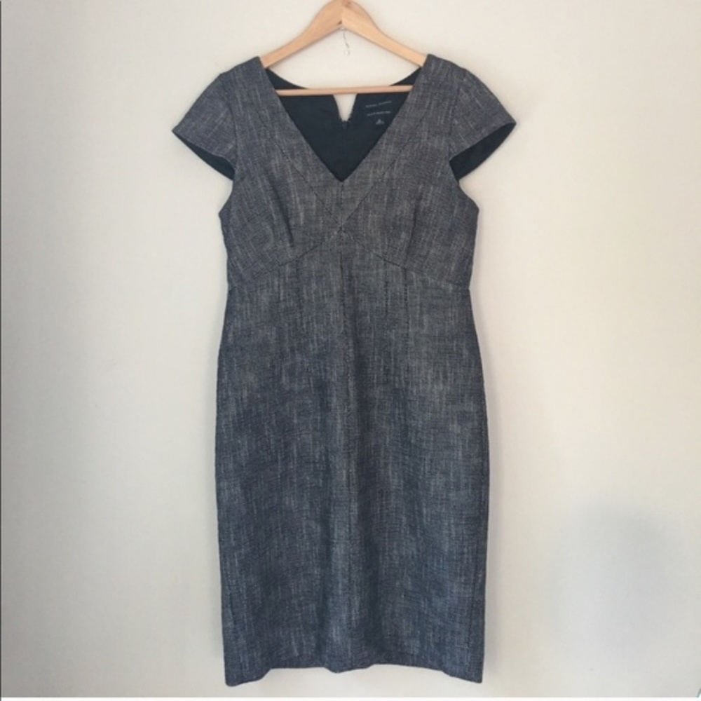Banana Republic Grey Tweed Sheath Dress 0p